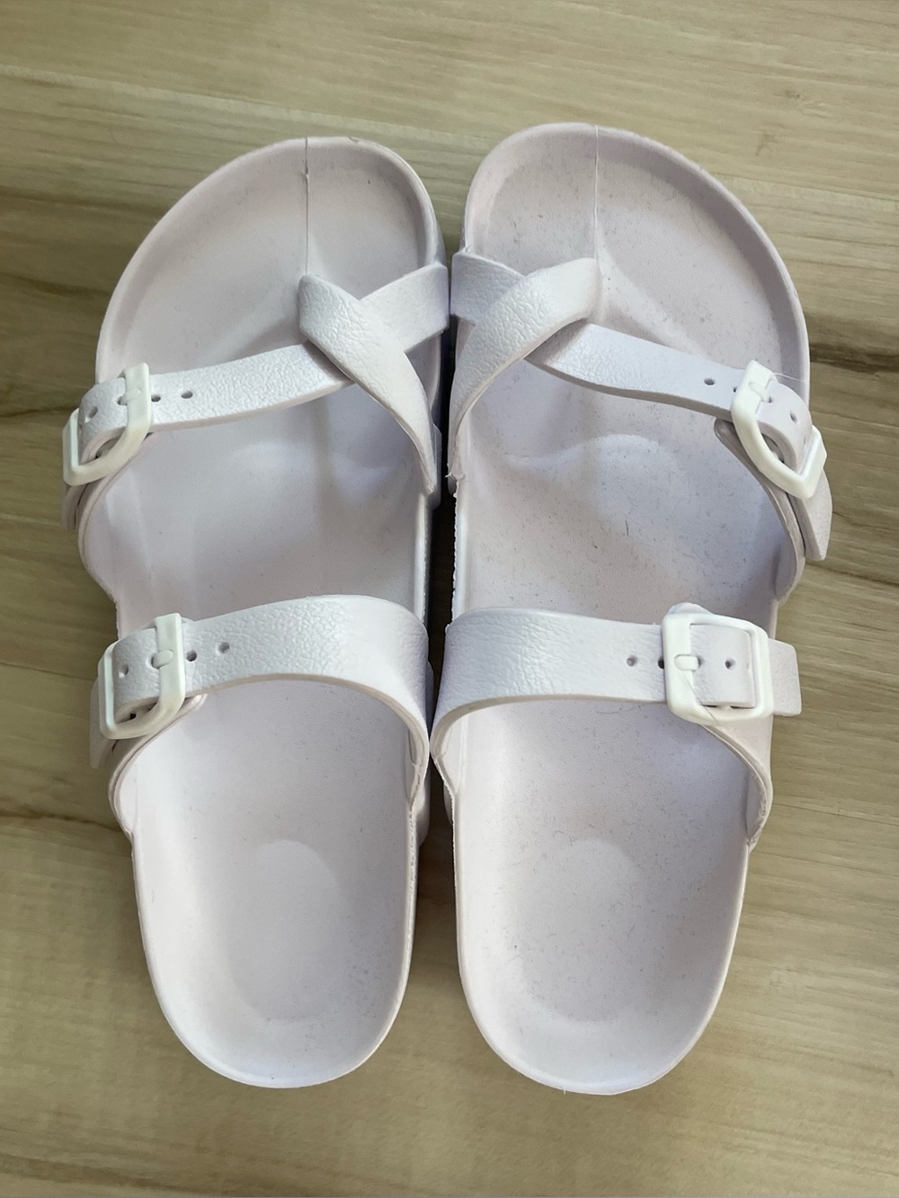 White Buckle Strap Sandals